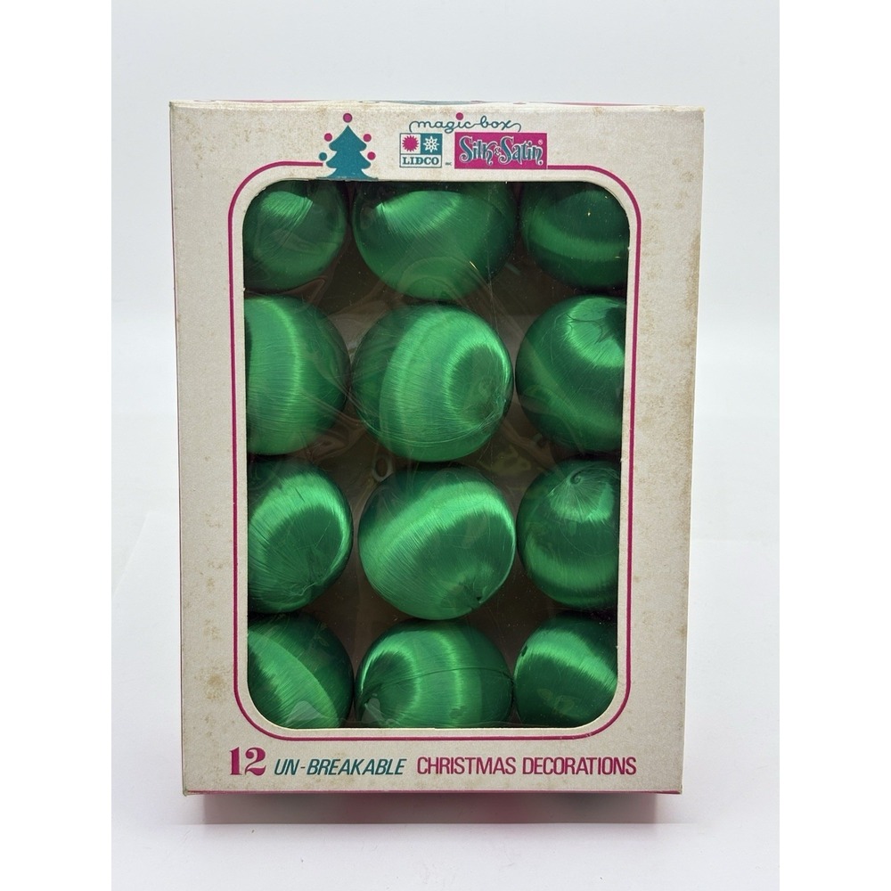 VTG Lidco Unbreakable green Christmas Ornaments MADE IN USA (12)